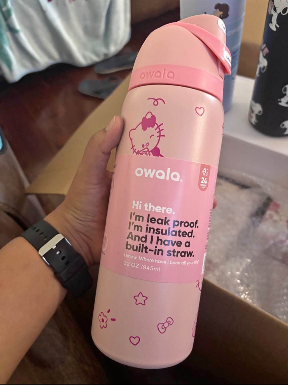 Owala Hello Kitty Pink Insulated Water Bottle - 32 oz